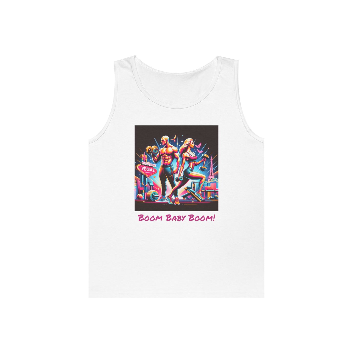 Retro Vegas Graphic Unisex Heavy Cotton Tank Top