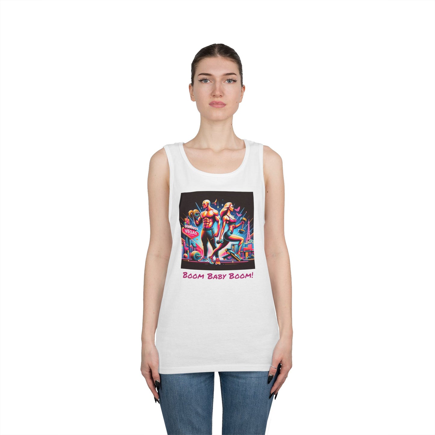 Retro Vegas Graphic Unisex Heavy Cotton Tank Top