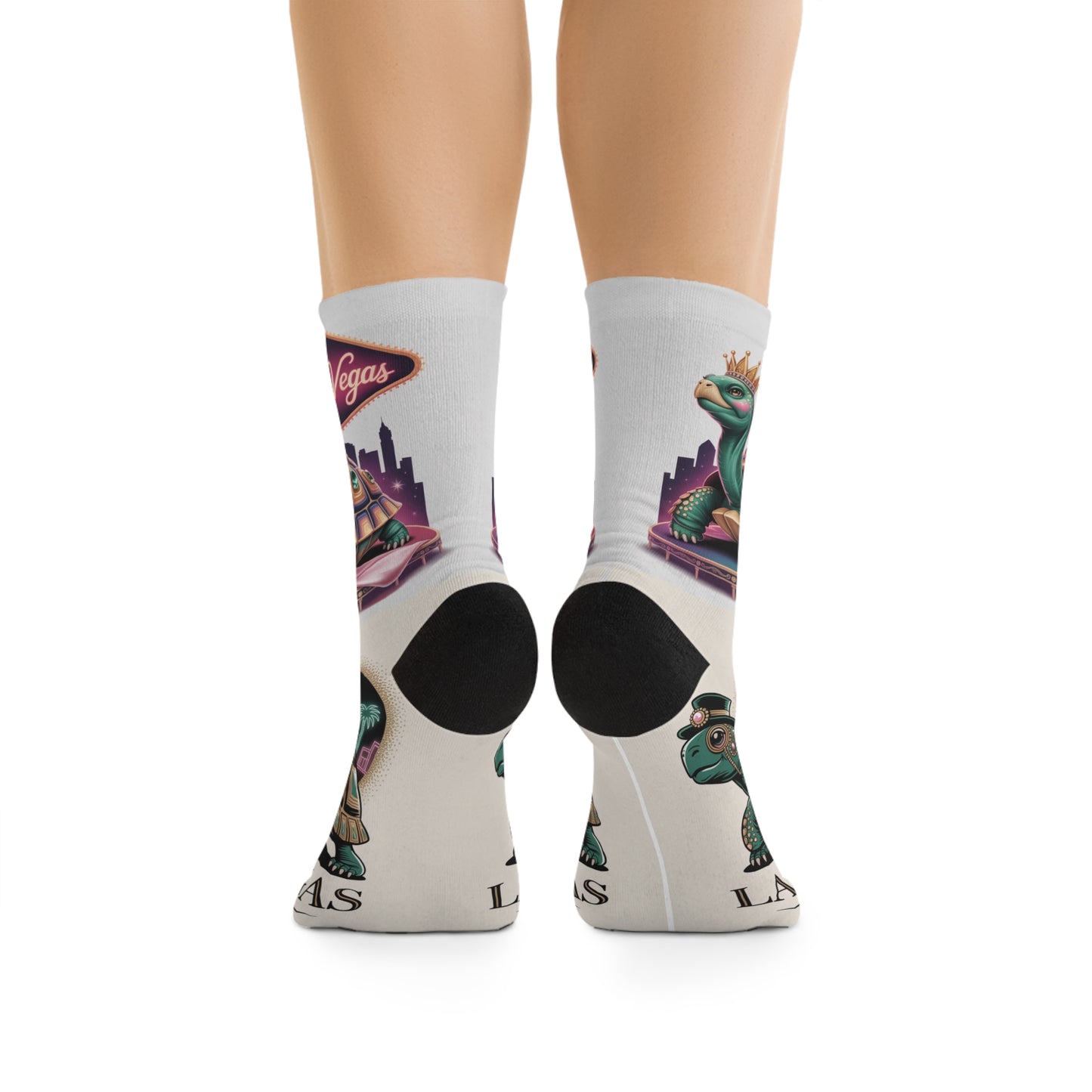 Las Vegas Turtle Socks, Fun Eco-Friendly Gift, Unique Sock Design, Comfortable Footwear, Perfect for Travel & Souvenir