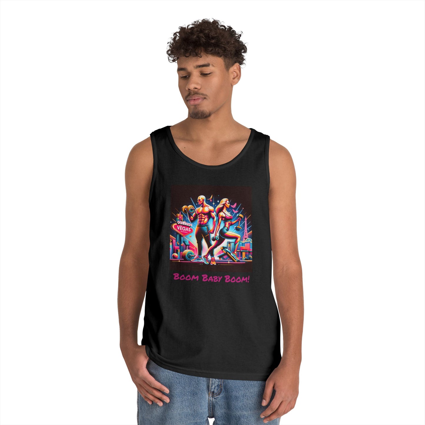 Retro Vegas Graphic Unisex Heavy Cotton Tank Top