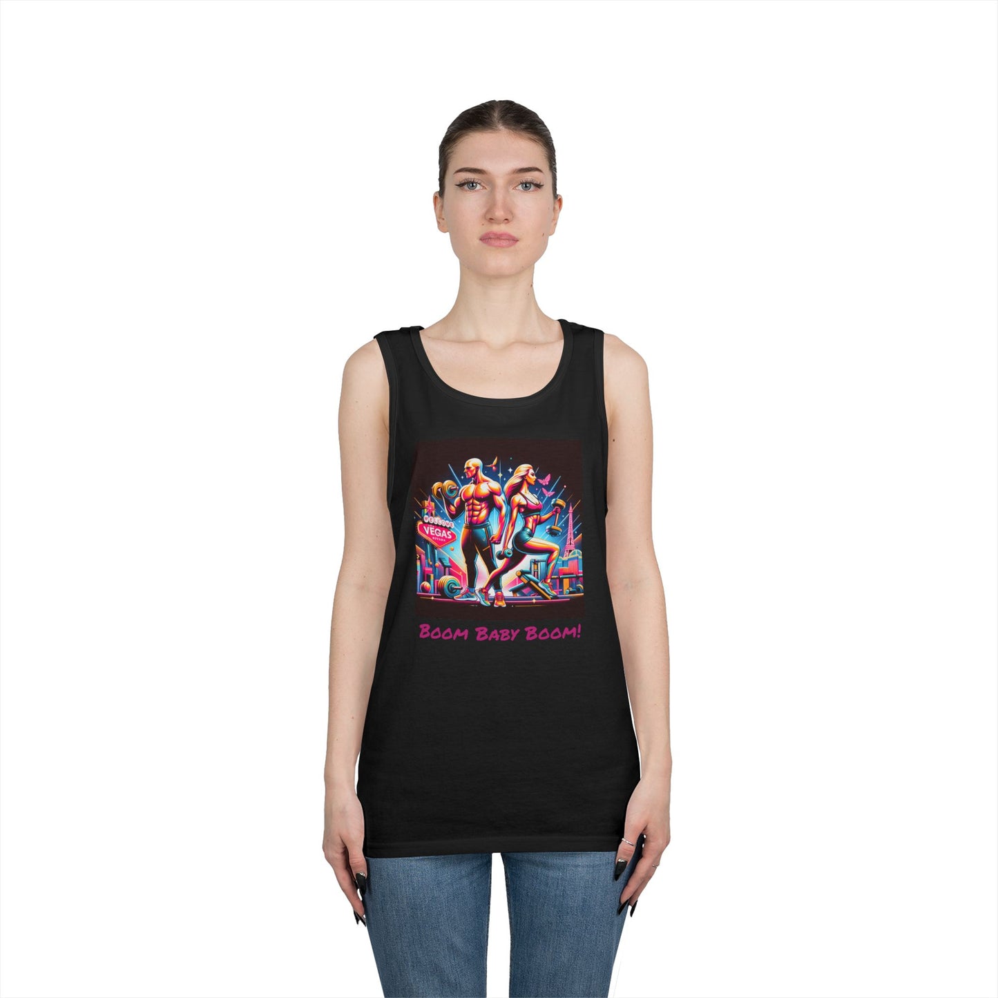 Retro Vegas Graphic Unisex Heavy Cotton Tank Top