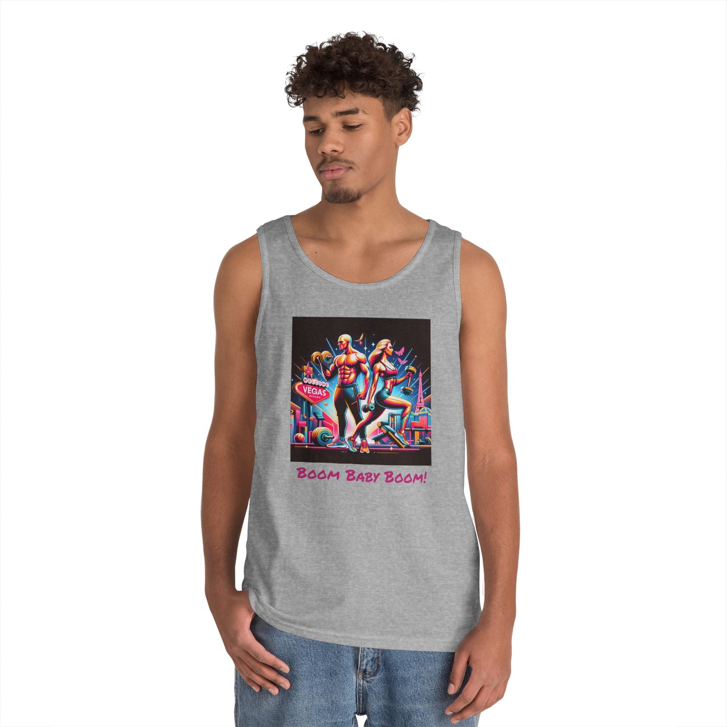 Retro Vegas Graphic Unisex Heavy Cotton Tank Top