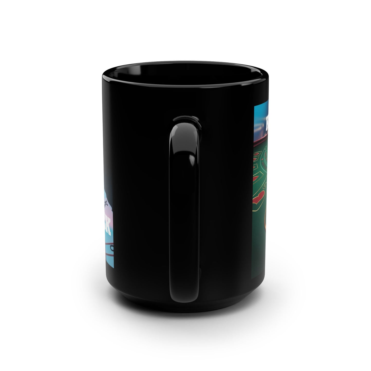 Black Friday Poker Mug, 15oz Casino Cup, Gifts for Gamblers, Coffee Cup for Card Players, Unique Gambling Drinkware