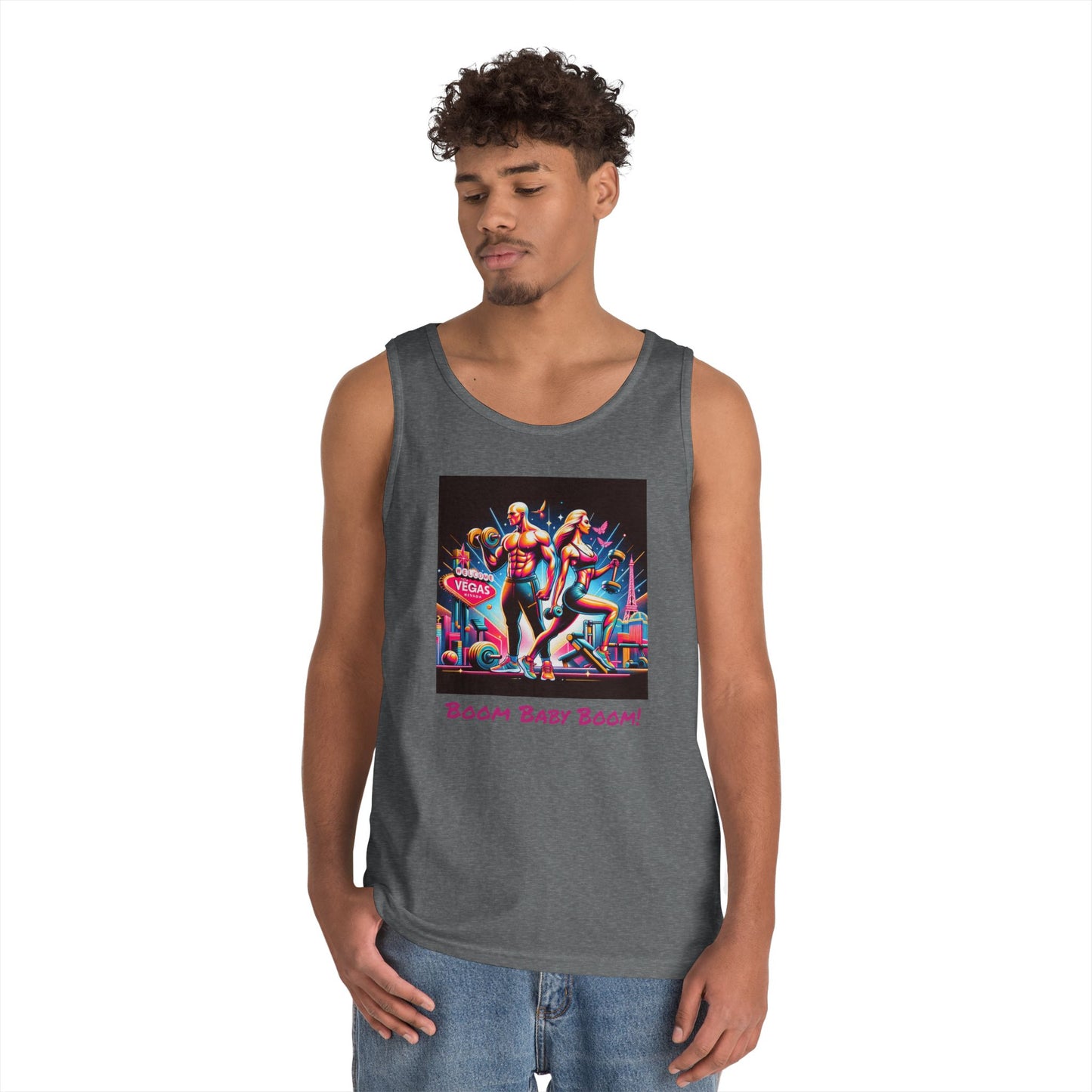 Retro Vegas Graphic Unisex Heavy Cotton Tank Top