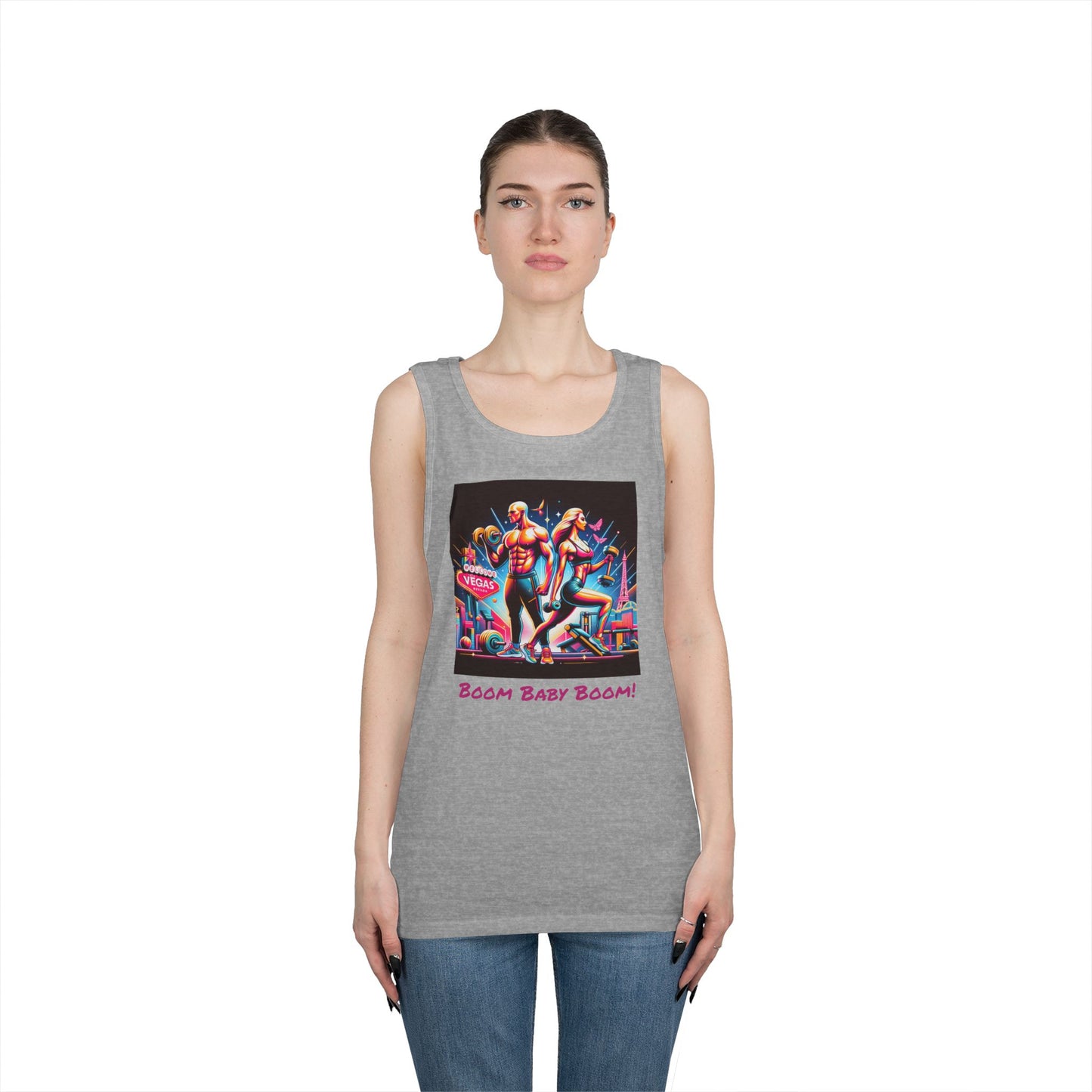 Retro Vegas Graphic Unisex Heavy Cotton Tank Top