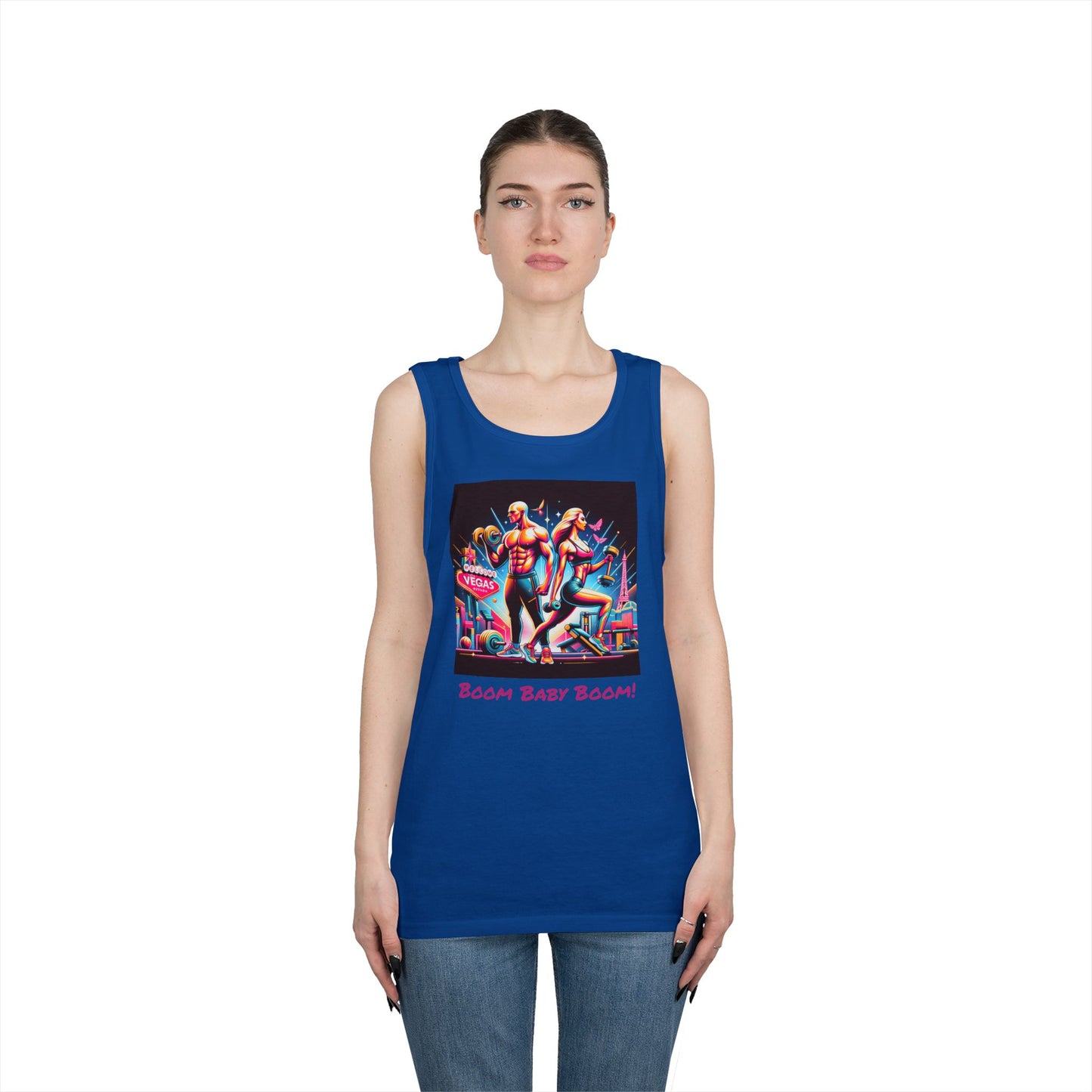 Retro Vegas Graphic Unisex Heavy Cotton Tank Top
