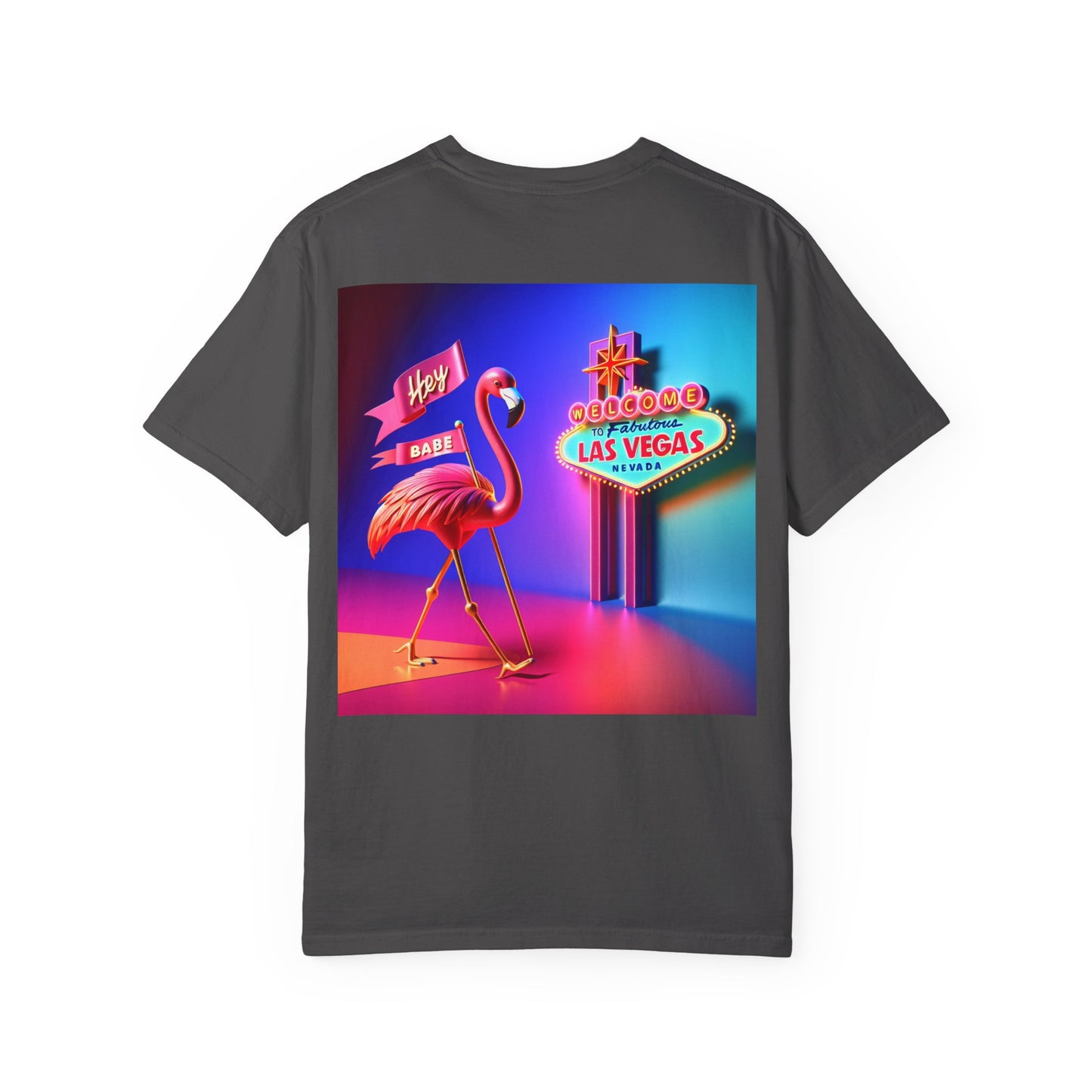 Kris & Ginger Vegas T-Shirt - Backside Pink Flamingo