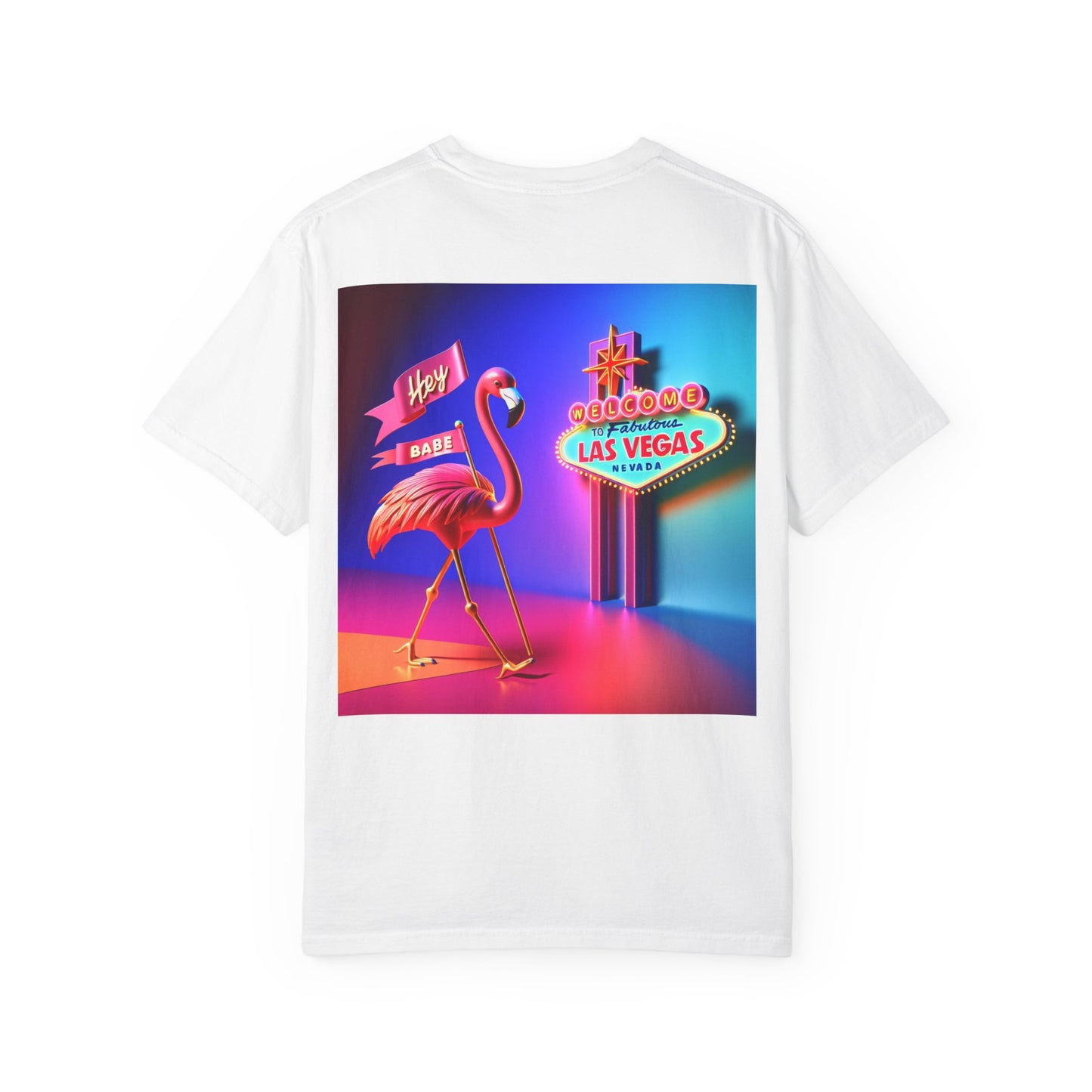 Kris & Ginger Vegas T-Shirt - Backside Pink Flamingo