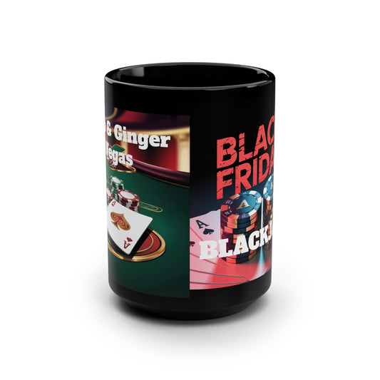 Mug Black Friday BLACKJACK, 15oz Casino Cup, Gifts for Gamblers, Coffee Cup for Card Players, Unique Gambling Drinkware