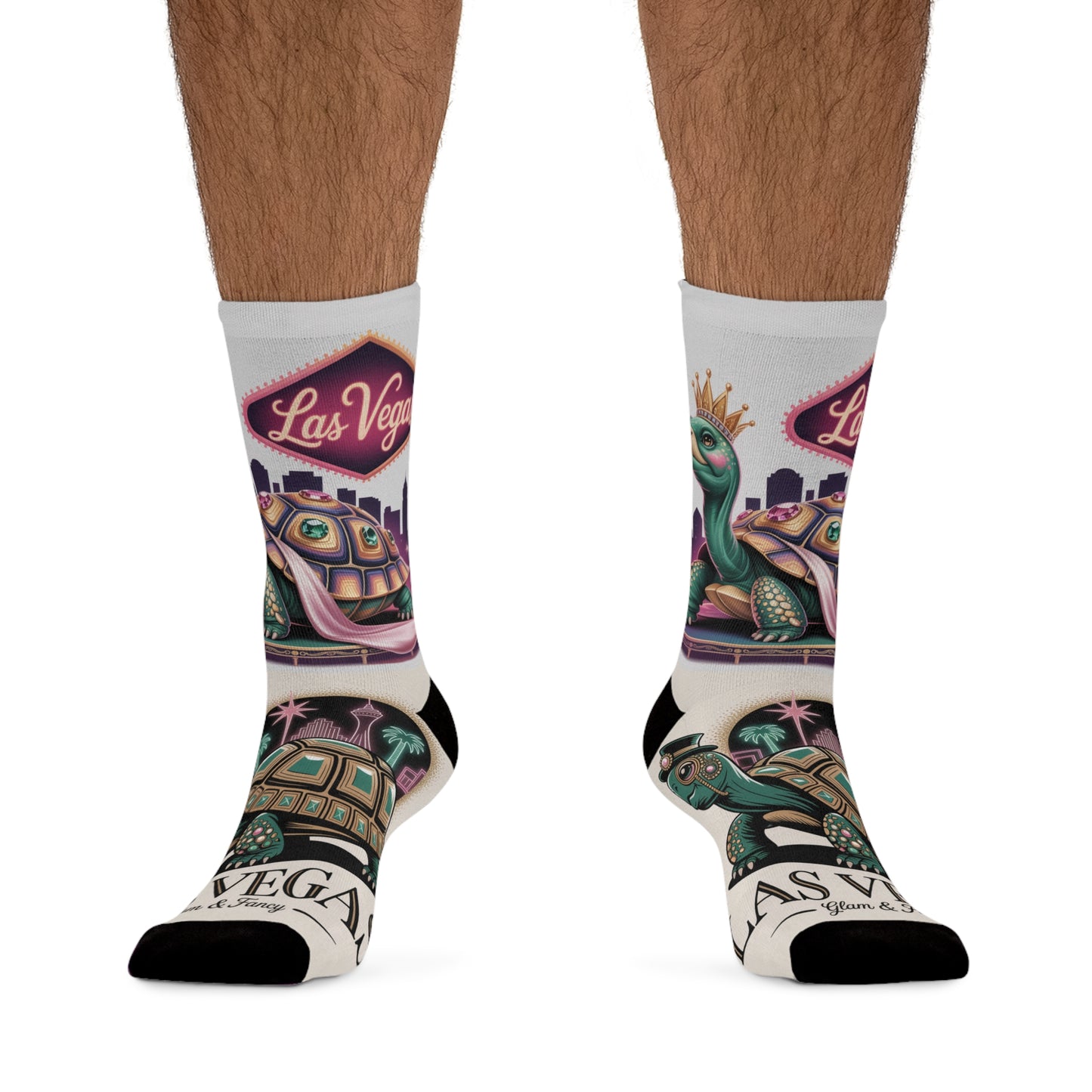 Las Vegas Turtle Socks, Fun Eco-Friendly Gift, Unique Sock Design, Comfortable Footwear, Perfect for Travel & Souvenir
