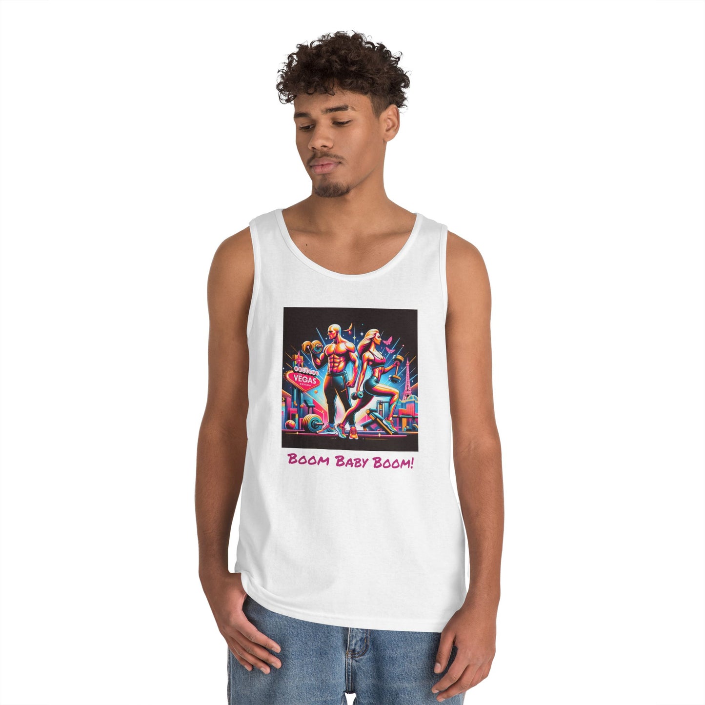 Retro Vegas Graphic Unisex Heavy Cotton Tank Top