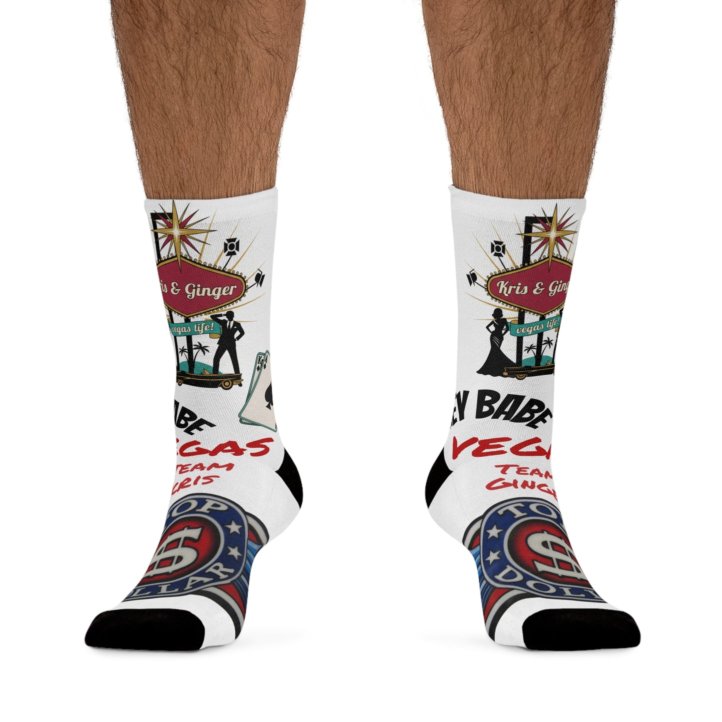 Socks Kris & Ginger — 'Hey Babe Vegas' Recycled Poly Crew Socks