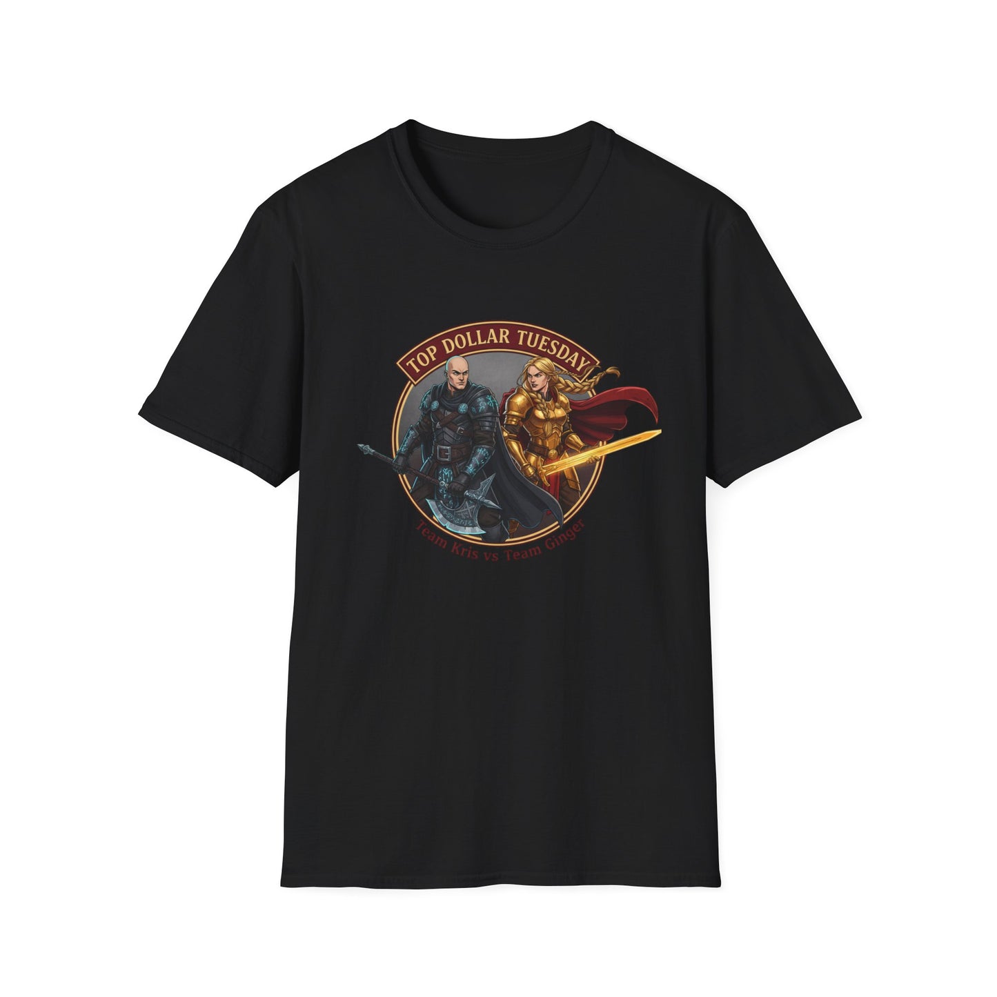Top Dollar Tuesday RPG T-Shirt — Team Akiro & Team Gorgug Fantasy Character Tee