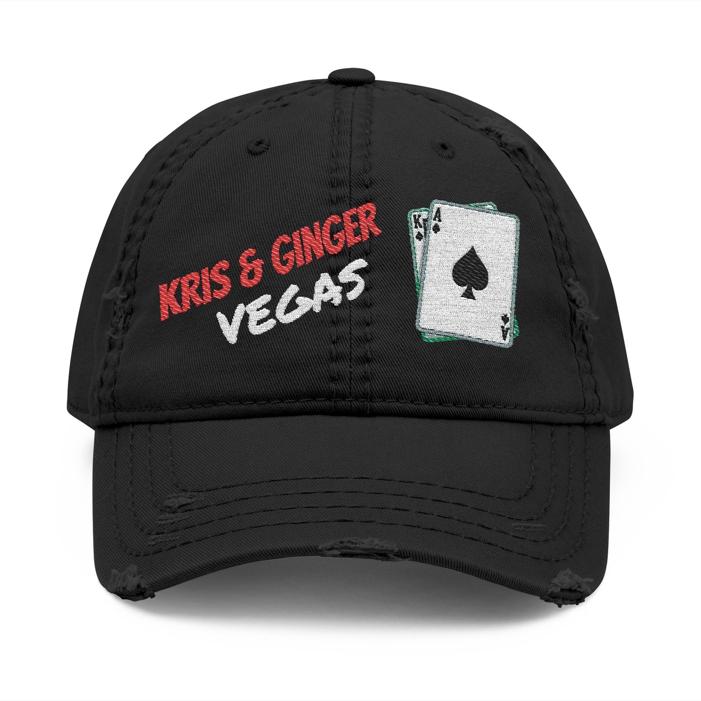 Vegas Life Distressed Dad Hat — Embroidered "Kris & Ginger" Cap