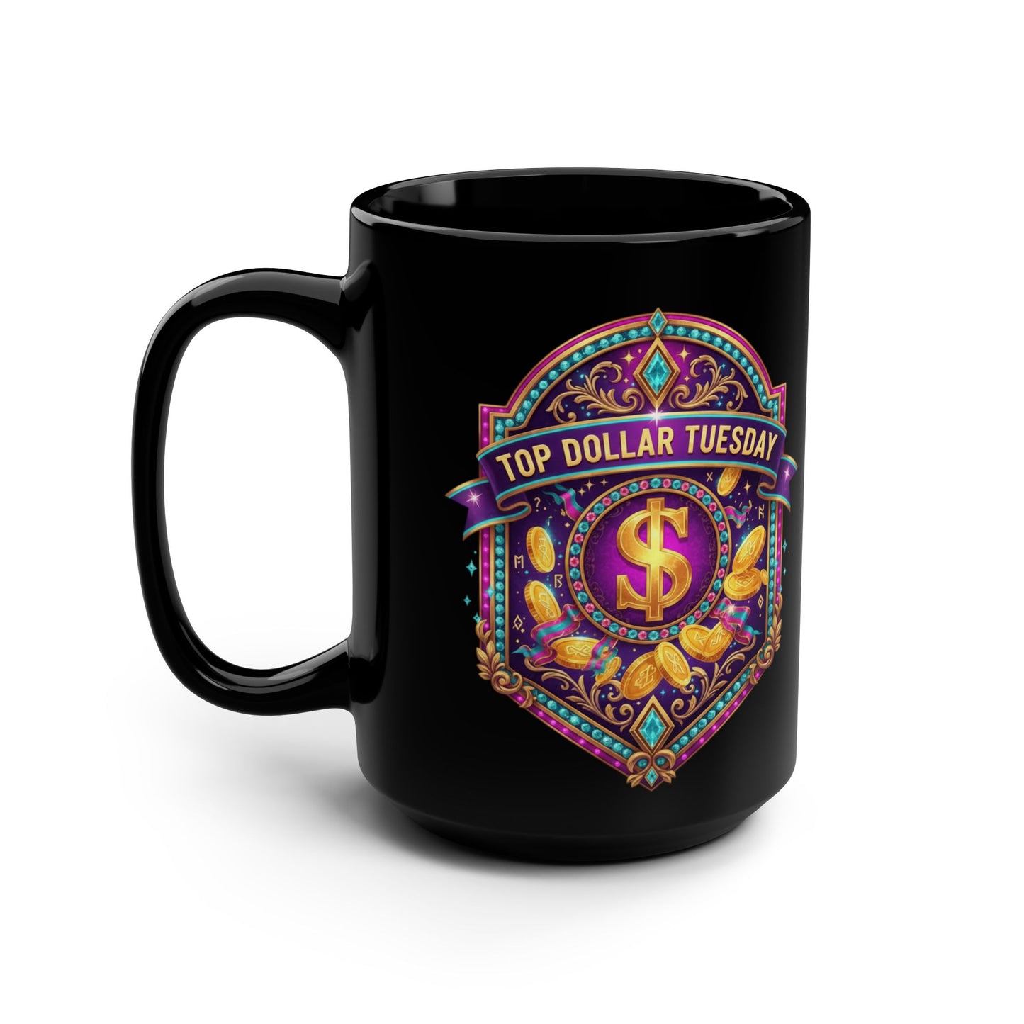 Mug Top Dollar Tuesday Favorite Neon — Team Kris vs Team Ginger 15oz