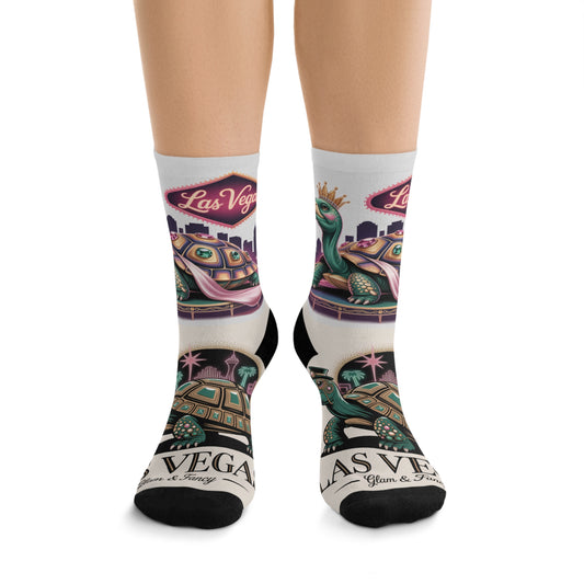 Las Vegas Turtle Socks, Fun Eco-Friendly Gift, Unique Sock Design, Comfortable Footwear, Perfect for Travel & Souvenir
