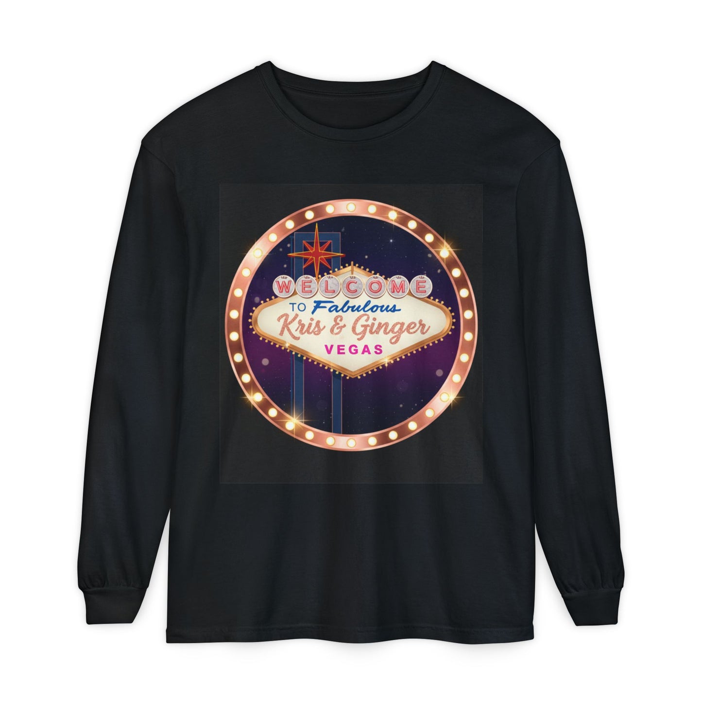 ZELUXE 'Welcome to Fabulous Kris & Ginger Vegas' Long Sleeve T-Shirt A TOUCH OF BLING!