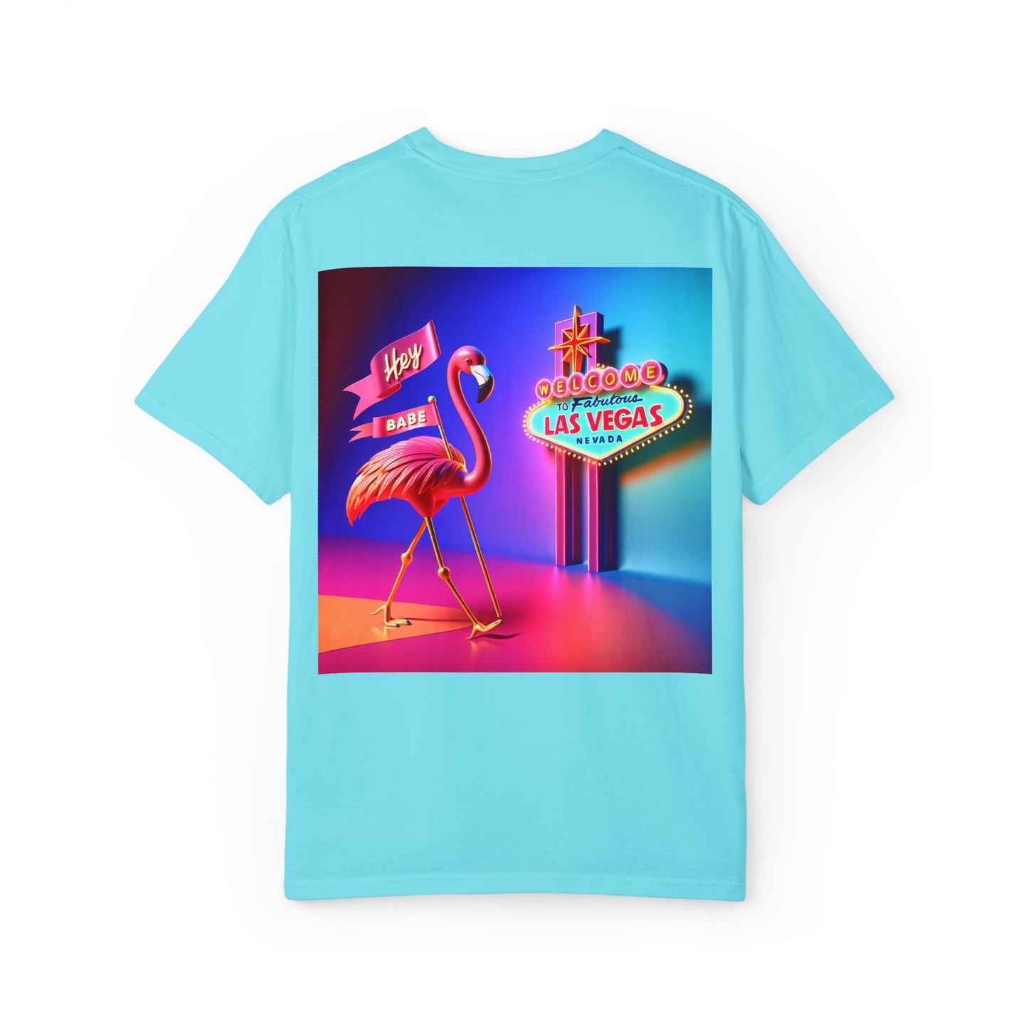 Kris & Ginger Vegas T-Shirt - Backside Pink Flamingo