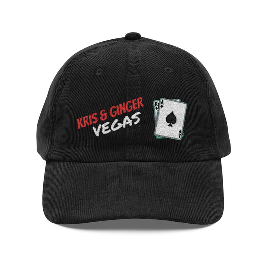 Vintage Corduroy Embroidered Cap — Retro Text Baseball Hat