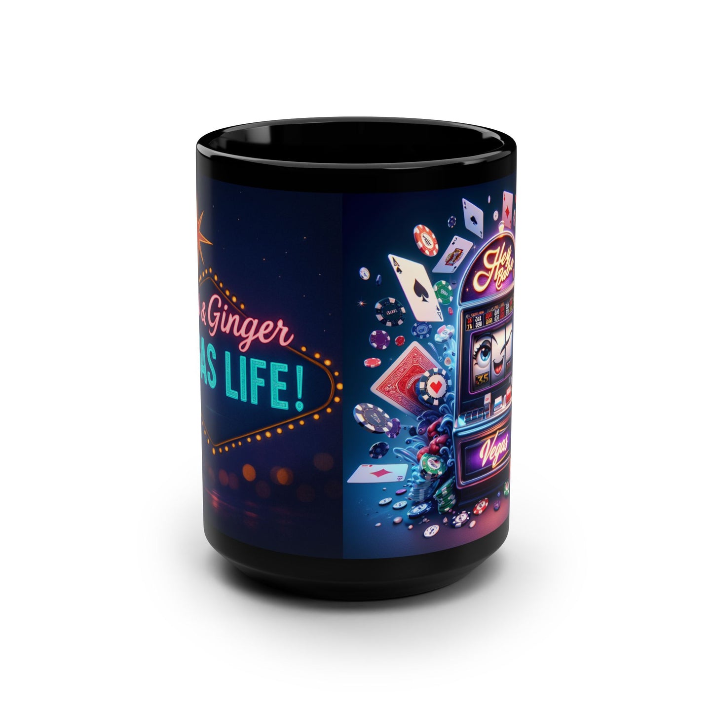 Mug Kris & Ginger Vegas Life Black Mug — “Hey Babe Vegas” 15oz