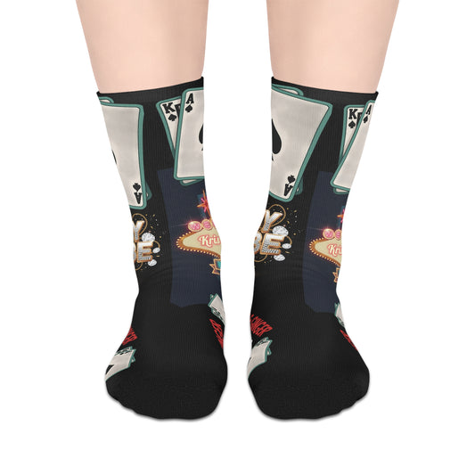 Socks Kris & Ginger Vegas Casino Playing Cards Mid-Length Socks