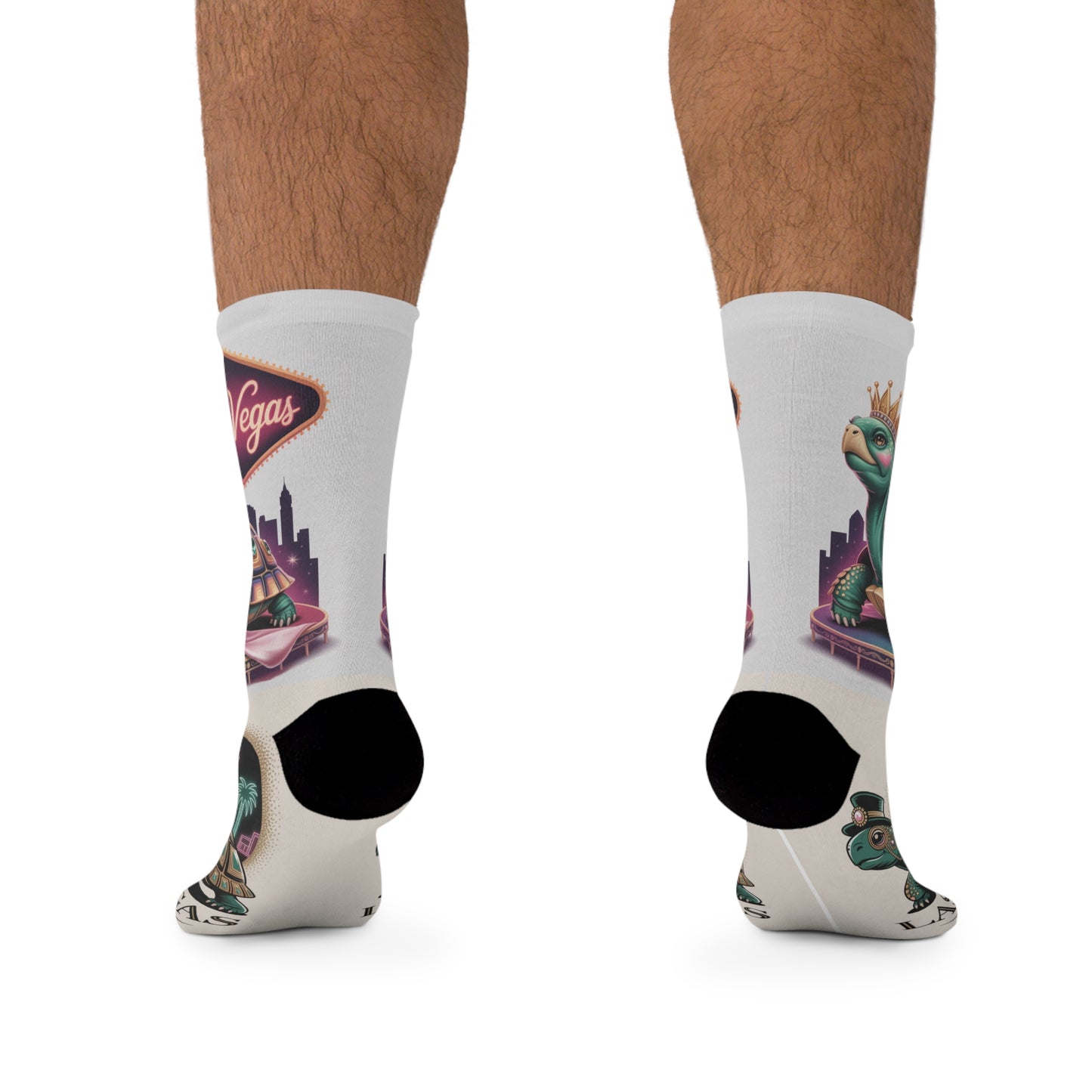 Las Vegas Turtle Socks, Fun Eco-Friendly Gift, Unique Sock Design, Comfortable Footwear, Perfect for Travel & Souvenir