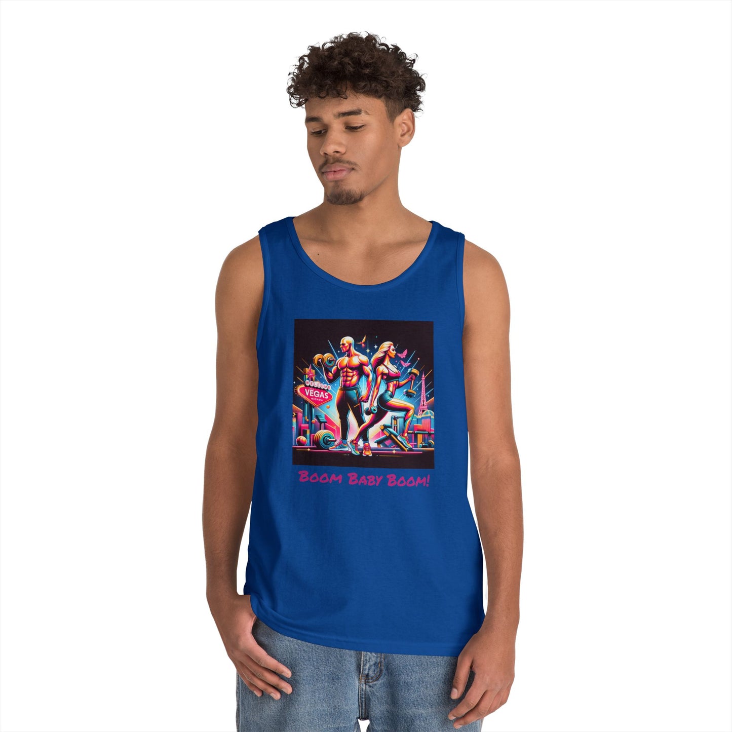 Retro Vegas Graphic Unisex Heavy Cotton Tank Top