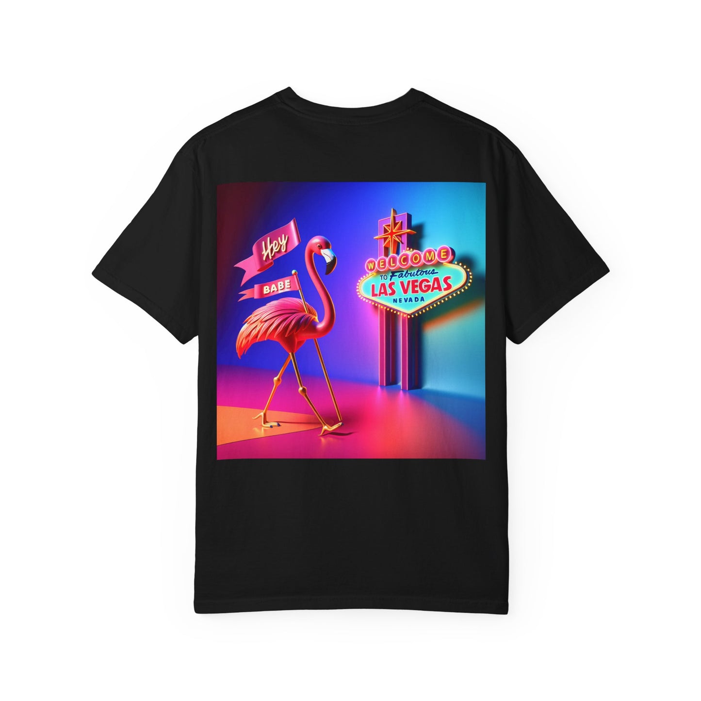 Kris & Ginger Vegas T-Shirt - Backside Pink Flamingo