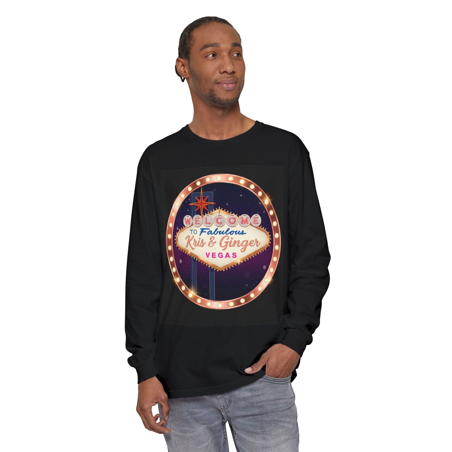 ZELUXE 'Welcome to Fabulous Kris & Ginger Vegas' Long Sleeve T-Shirt A TOUCH OF BLING!